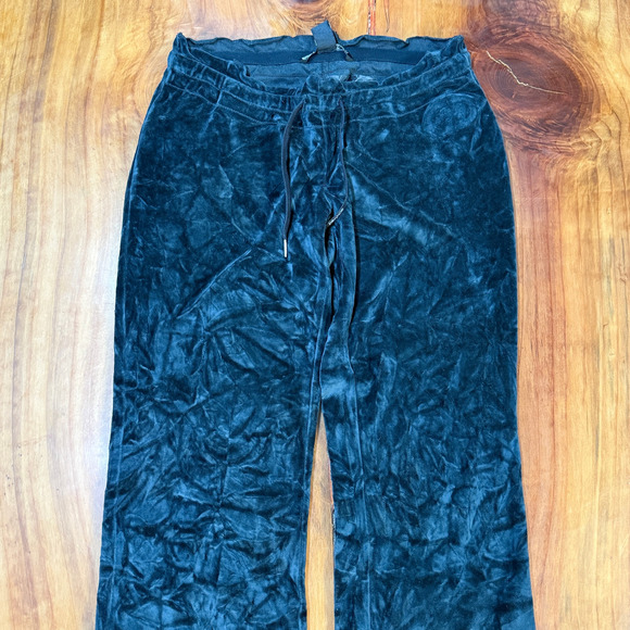 Vintage Y2K Ecko Red Women's Pants L Low Rise Flare Velour Track Wide HH23 - Picture 3 of 8